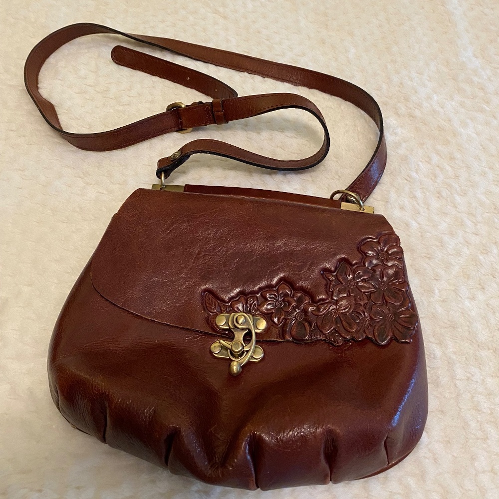 Patricia Nash Leather Tooled Crossbody  handbag